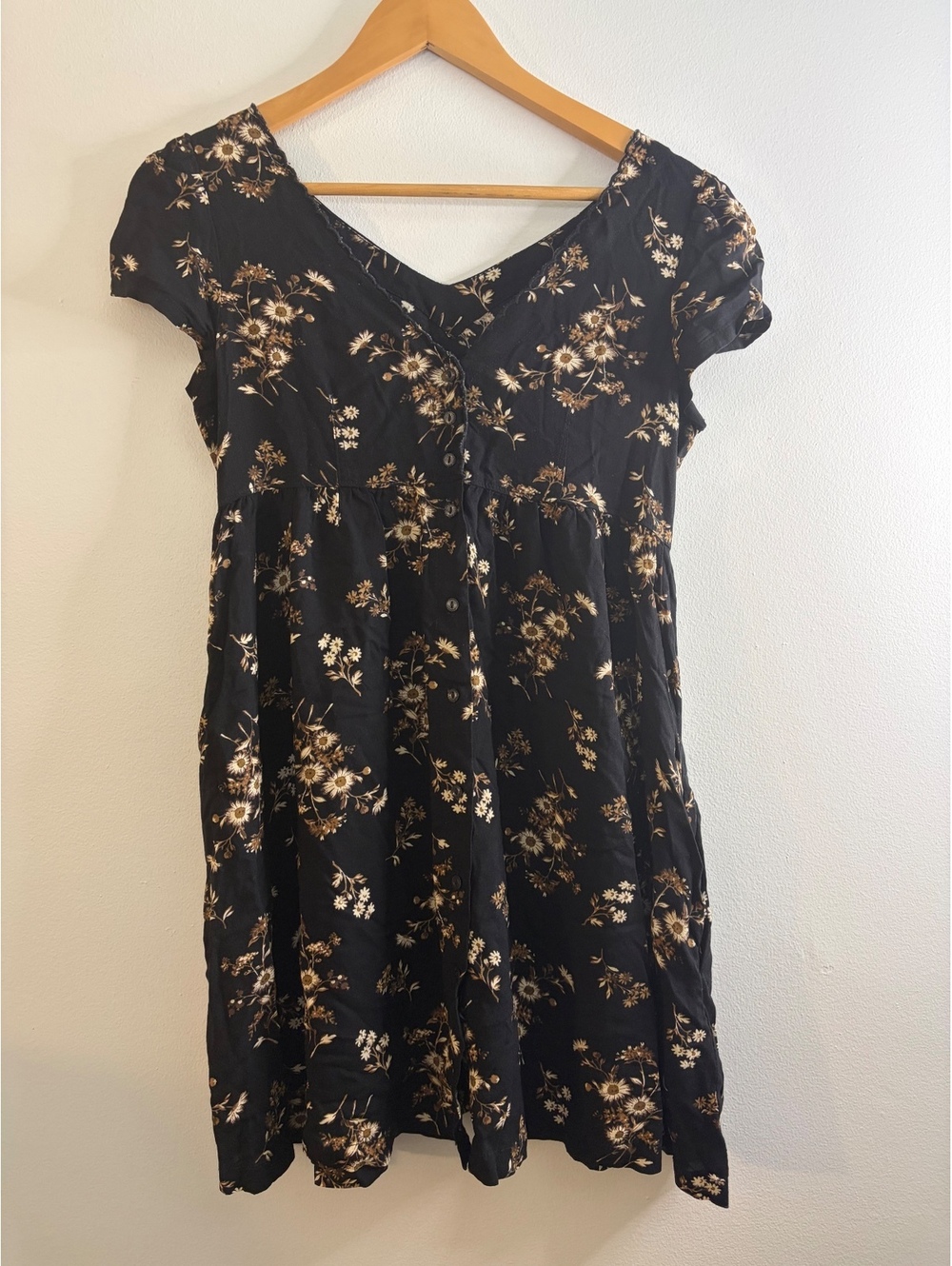 Denim & Supply Ralph Lauren Women's Black Floral Viscose Dress, Size XS